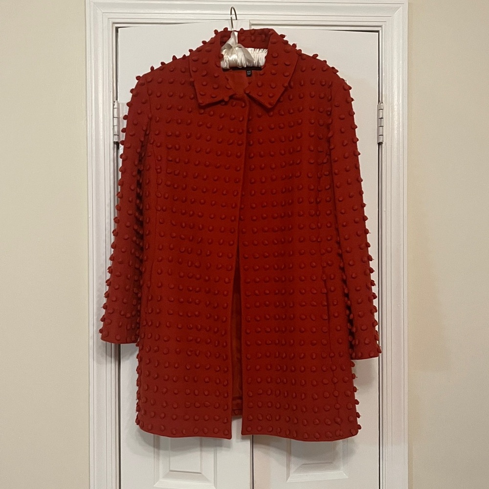 BEAUTIFUL orange red Ann Klein Coat. 32 in long, From Neiman Marcus.